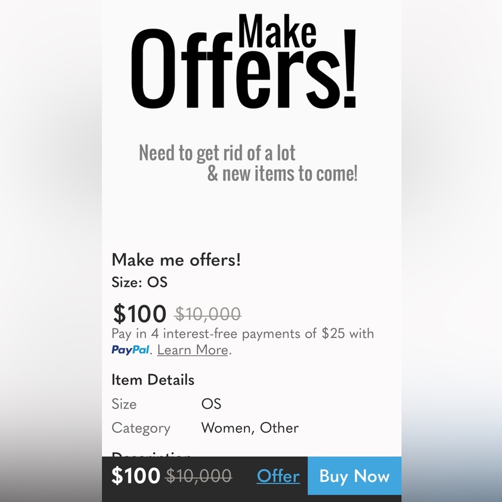 Make Me Offers Listing